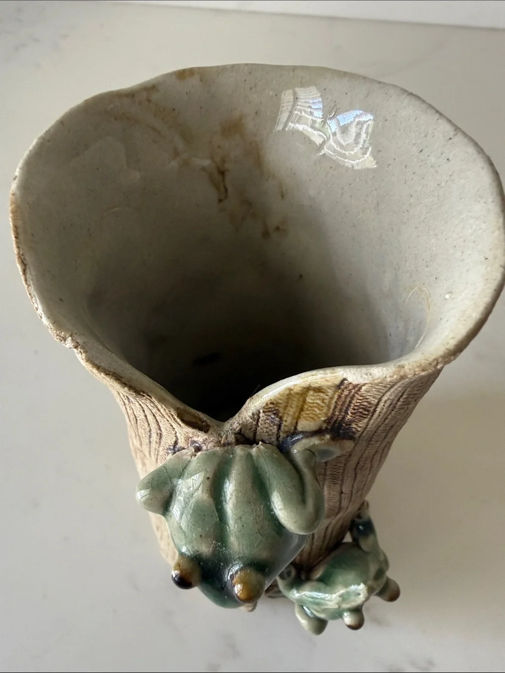 vintage majolica style small vase